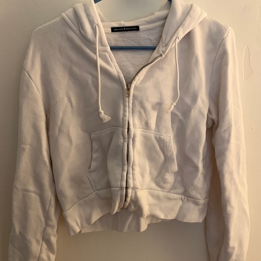 Brandy Melville white zip up